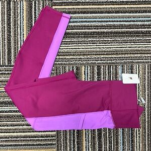 Fabletics PowerHold Vibrant Purple and Pink Leggings